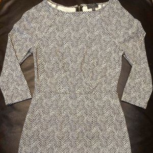 Black/White Mid-Length Dress